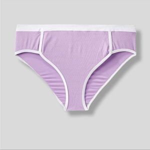 Kona Sol Purple White Textured Terry Bikini Bottom Size Medium NWT